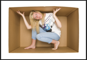 Woman in a box